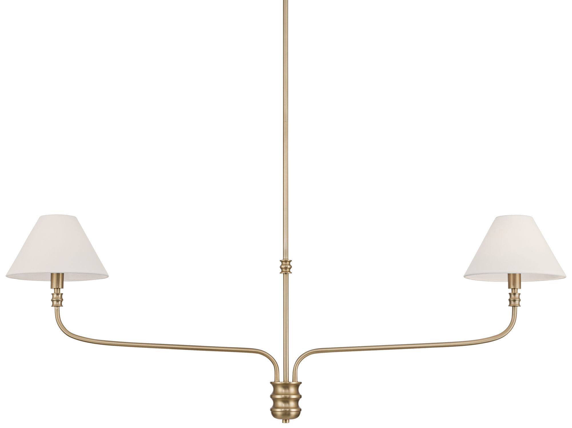 Image 3 Possini Euro Nikos 48" Wide Matte Brass 2-Light Shade Pendant Light