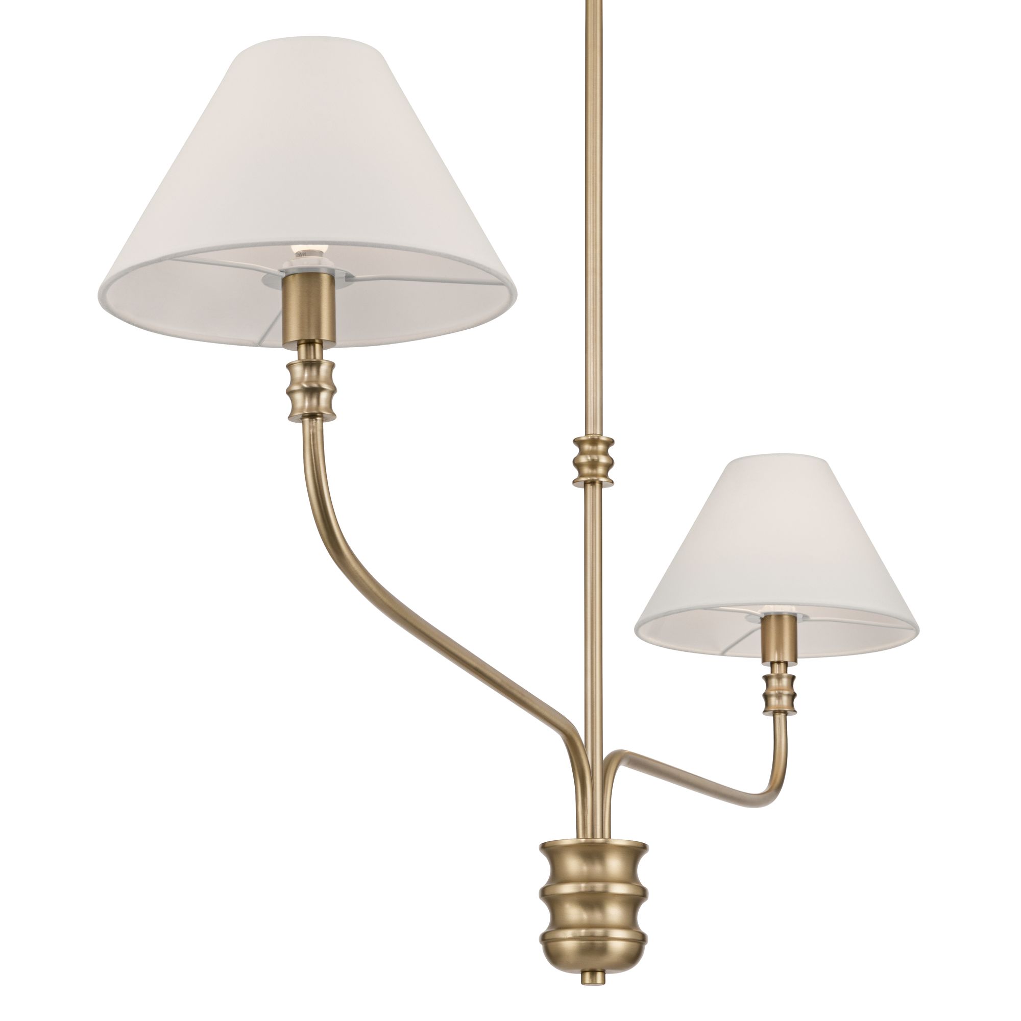 Image 4 Possini Euro Nikos 48" Wide Matte Brass 2-Light Shade Pendant Light more views