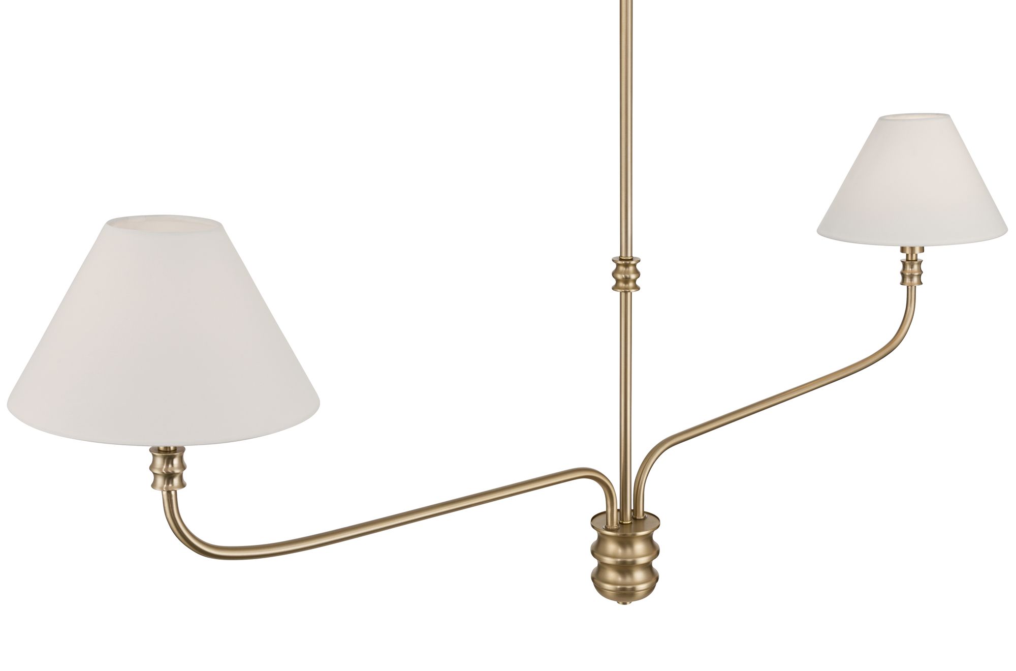 Image 5 Possini Euro Nikos 48" Wide Matte Brass 2-Light Shade Pendant Light more views