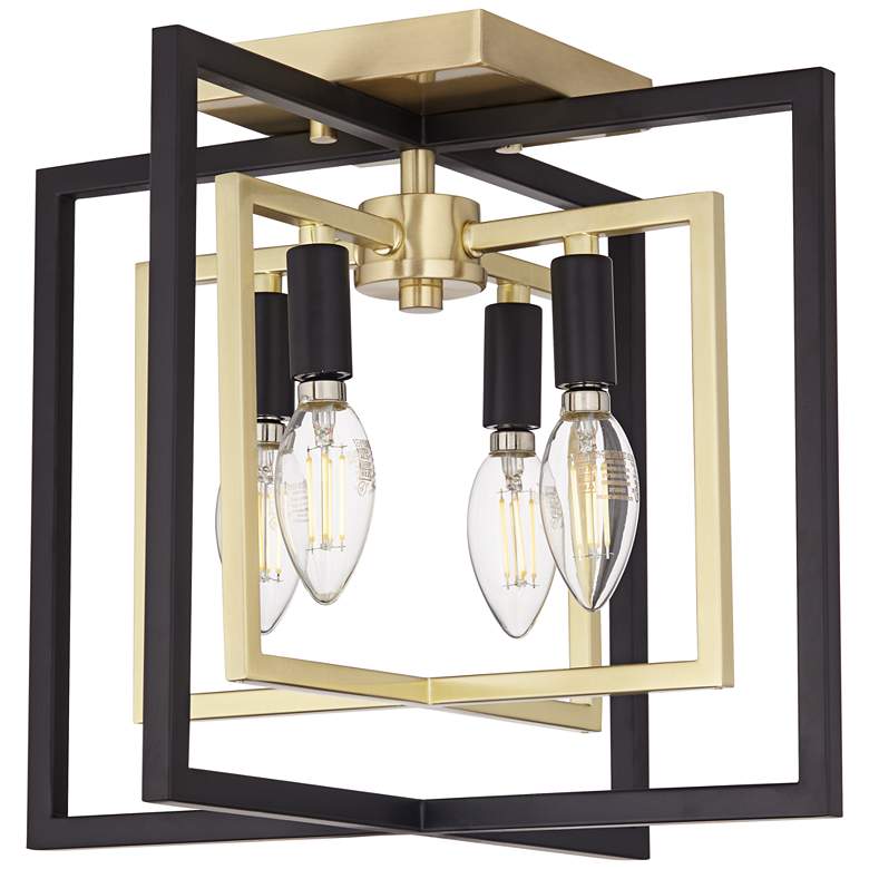 Image 5 Possini Euro Nima 13" Wide Modern Black Gold 4-Light Ceiling Light more views