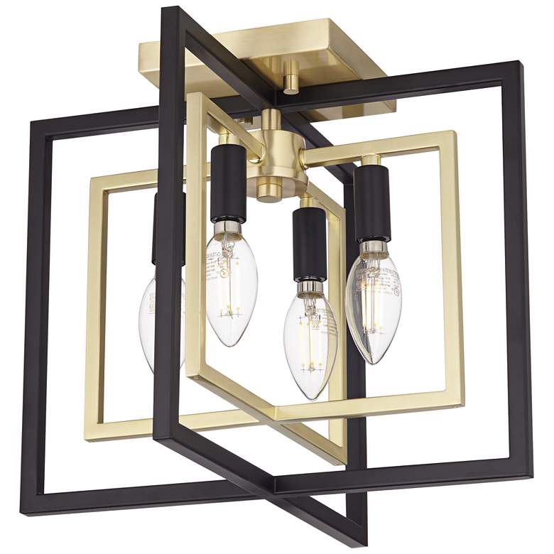 Image 6 Possini Euro Nima 13" Wide Modern Black Gold 4-Light Ceiling Light more views