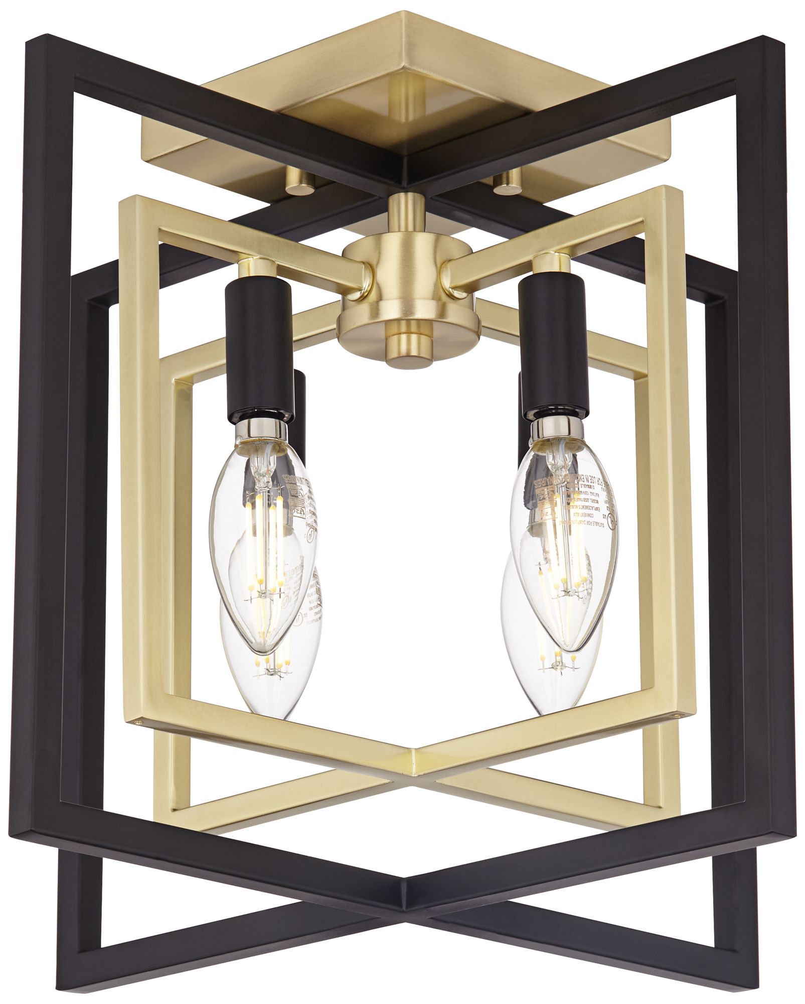 Watch A Video About the Possini Euro Nima Black Gold 4 Light Ceiling Light