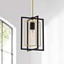 2_Possini Euro Nima 8" Wide Black Gold Open Rectangle Mini Pendant