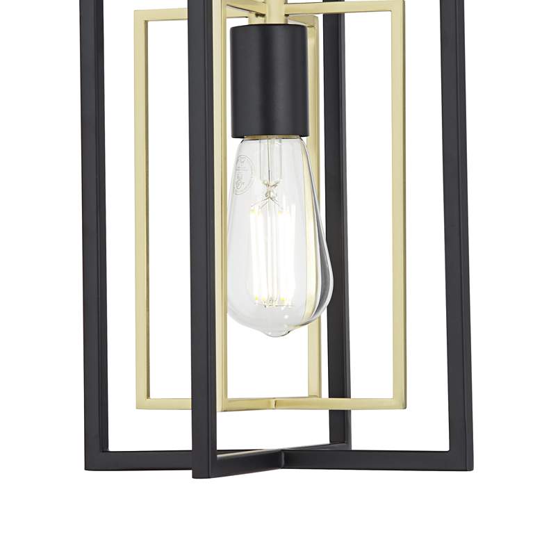 Image 3 Possini Euro Nima 8" Wide Black Gold Open Rectangle Mini Pendant more views
