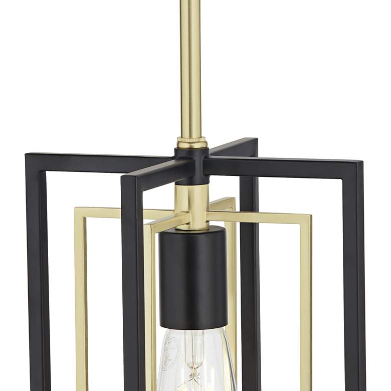 Image 4 Possini Euro Nima 8" Wide Black Gold Open Rectangle Mini Pendant more views