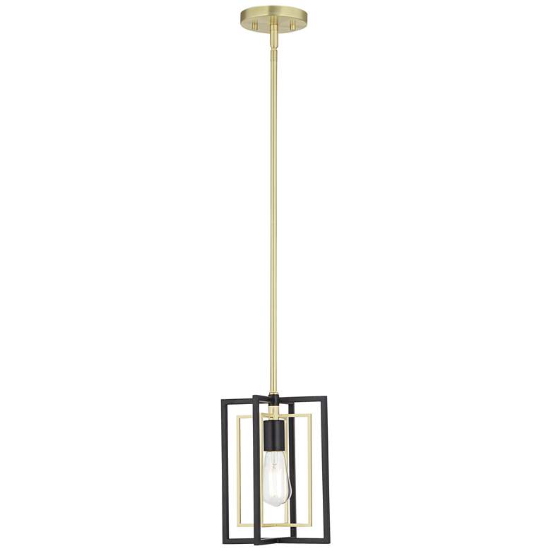 Image 6 Possini Euro Nima 8" Wide Black Gold Open Rectangle Mini Pendant more views