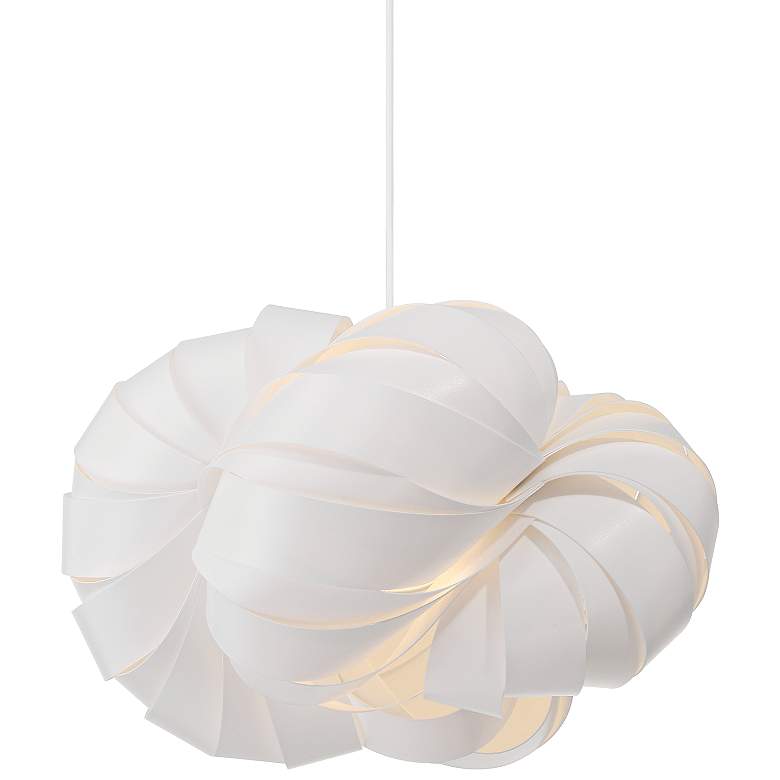 Image 2 Possini Euro Nimbus 19 1/4" Wide White Plastic Pendant Light