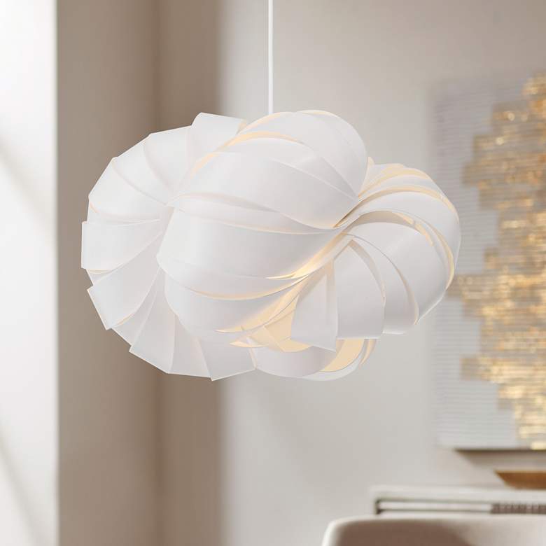 Image 1 Possini Euro Nimbus 19 1/4" Wide White Plastic Pendant Light