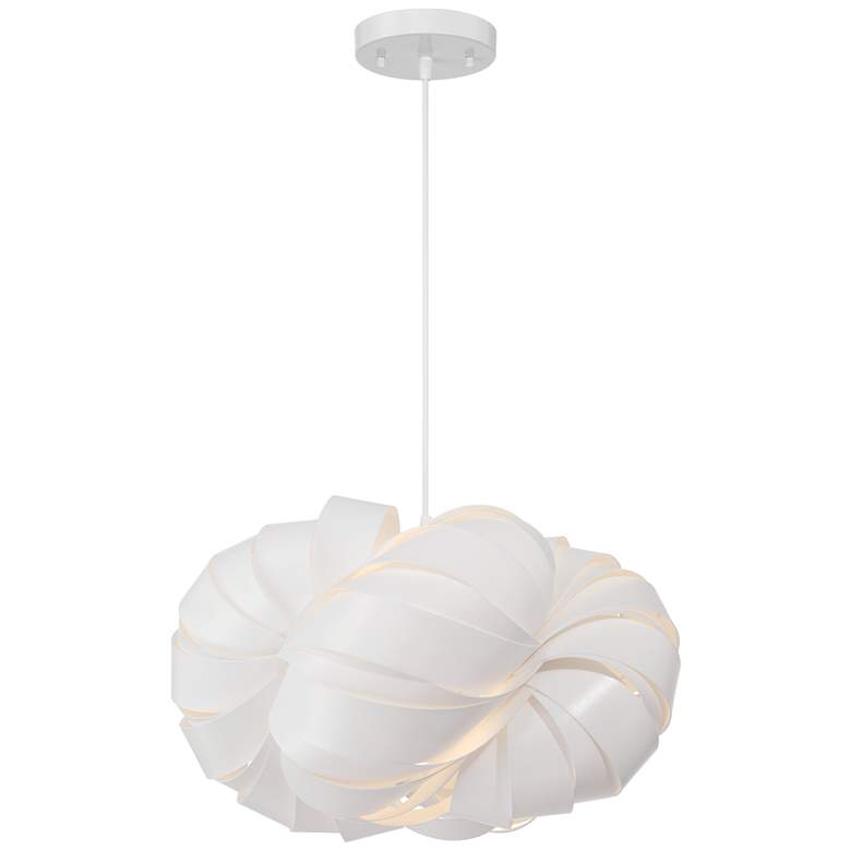 Image 5 Possini Euro Nimbus 19 1/4" Wide White Plastic Pendant Light more views
