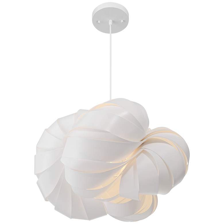 Image 6 Possini Euro Nimbus 19 1/4" Wide White Plastic Pendant Light more views