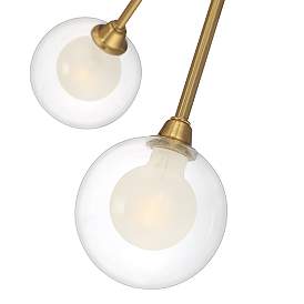 Image3 of Possini Euro Nimbus 28" Gold Glass 9-Light LED Sputnik Ceiling Light more views