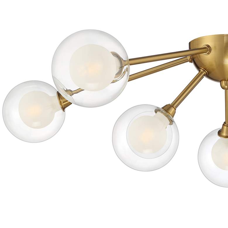 Image 4 Possini Euro Nimbus 28 inch Gold Glass 9-Light LED Sputnik Ceiling Light more views