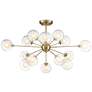 Possini Euro Nimbus 30 1/2" 15-Light Glass Brass Sputnik Ceiling Light