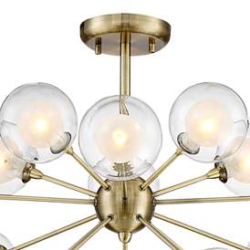 Image4 of Possini Euro Nimbus 30 1/2" 15-Light Glass Brass Sputnik Ceiling Light more views