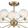Possini Euro Nimbus 30 1/2" 15-Light Glass Brass Sputnik Ceiling Light