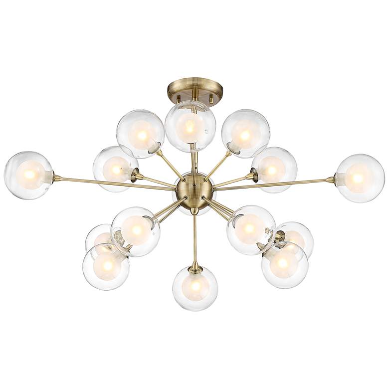 Image 6 Possini Euro Nimbus 30 1/2" 15-Light Glass Brass Sputnik Ceiling Light more views