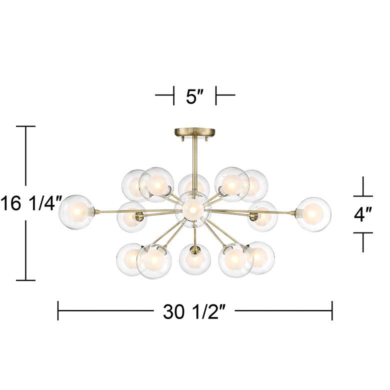 Image 7 Possini Euro Nimbus 30 1/2" 15-Light Glass Brass Sputnik Ceiling Light more views