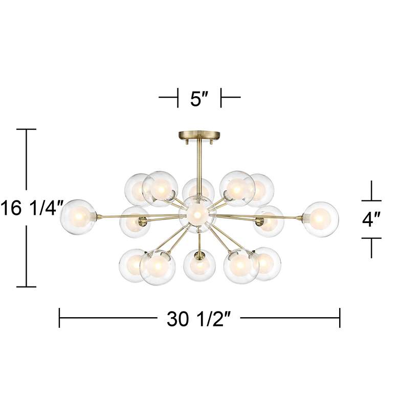 Image 7 Possini Euro Nimbus 30 1/2 inch 15-Light Glass Brass Sputnik Ceiling Light more views