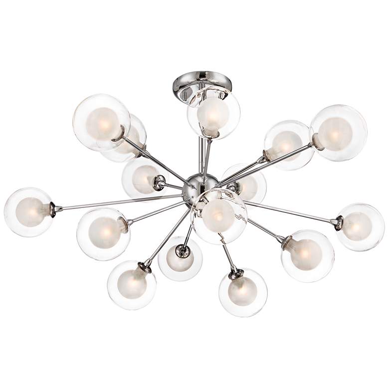 Image 2 Possini Euro Nimbus 30 1/2" 15-Light Glass Chrome LED Sputnik Pendant
