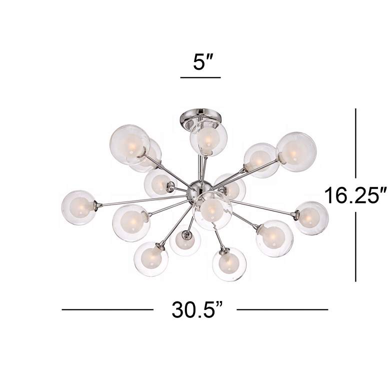Image 7 Possini Euro Nimbus 30 1/2" 15-Light Glass Chrome LED Sputnik Pendant more views