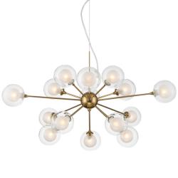 Possini Euro Nimbus 30" Warm Brass 15-Light Modern LED Sputnik Pendant