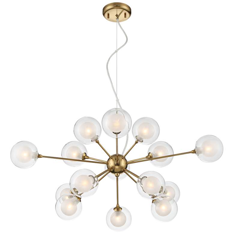 Image 7 Possini Euro Nimbus 30" Warm Brass 15-Light Modern LED Sputnik Pendant more views