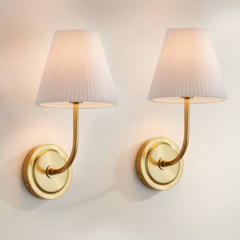 Possini Euro Design Possini Euro Nina 14" High Gold Plate Wall Sconce Set of 2
