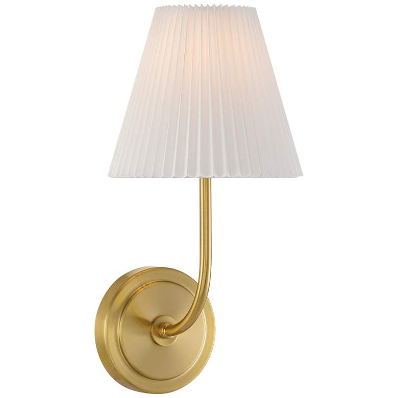 Image 1 Possini Euro Nina 14" High Gold Plate Wall Sconce