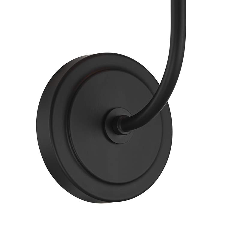 Image 3 Possini Euro Nina 14" High Matte Black Wall Sconce more views