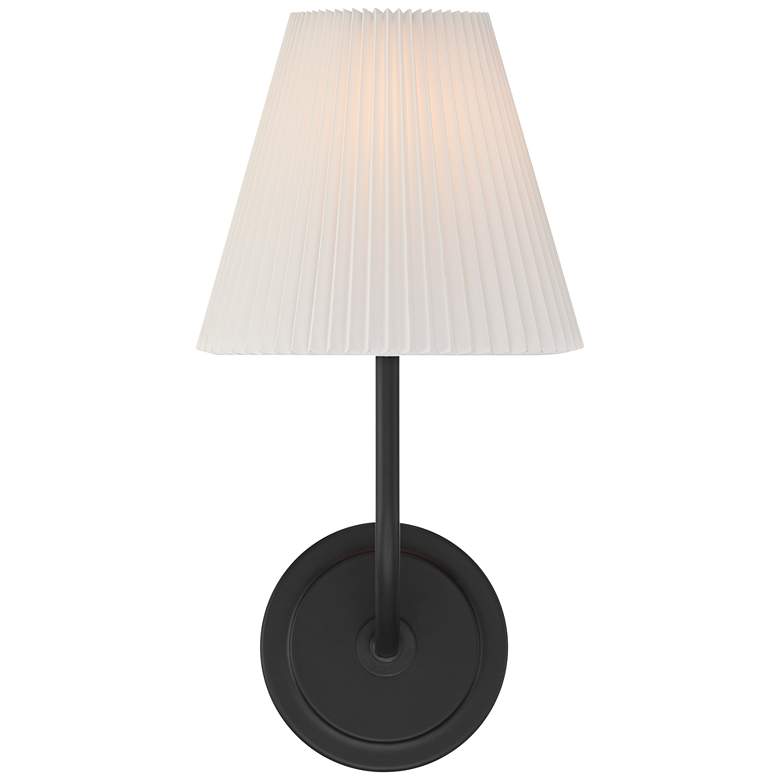 Image 4 Possini Euro Nina 14" High Matte Black Wall Sconce more views