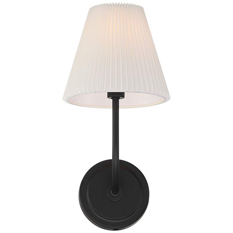 Image 5 Possini Euro Nina 14" High Matte Black Wall Sconce more views