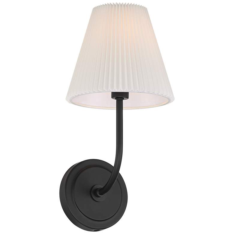 Image 6 Possini Euro Nina 14" High Matte Black Wall Sconce more views