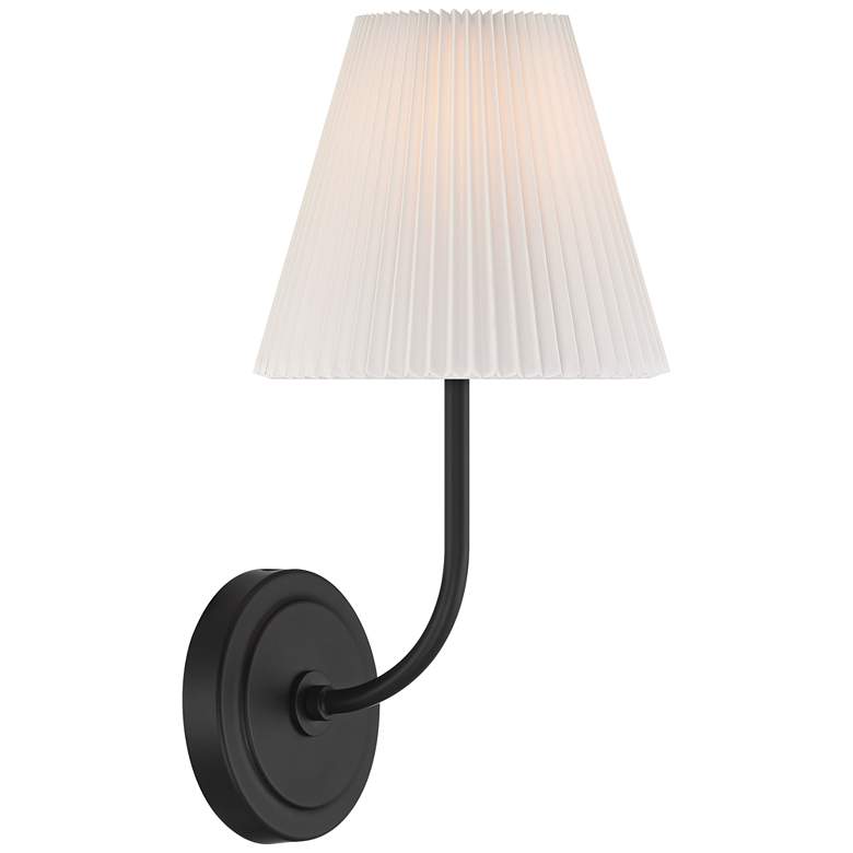 Image 7 Possini Euro Nina 14" High Matte Black Wall Sconce more views