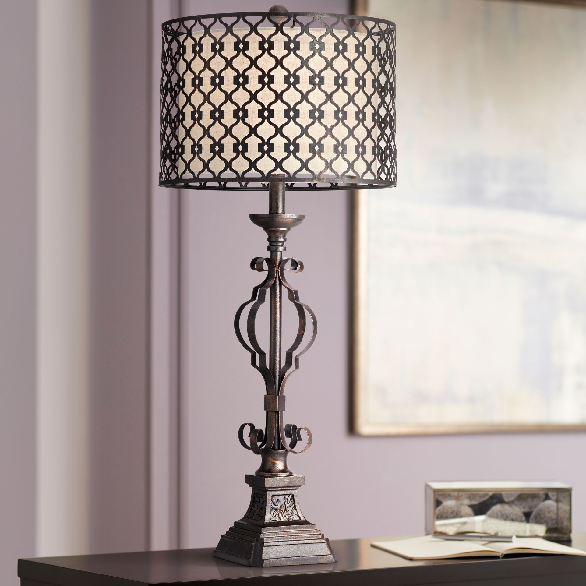 metal cut out table lamp