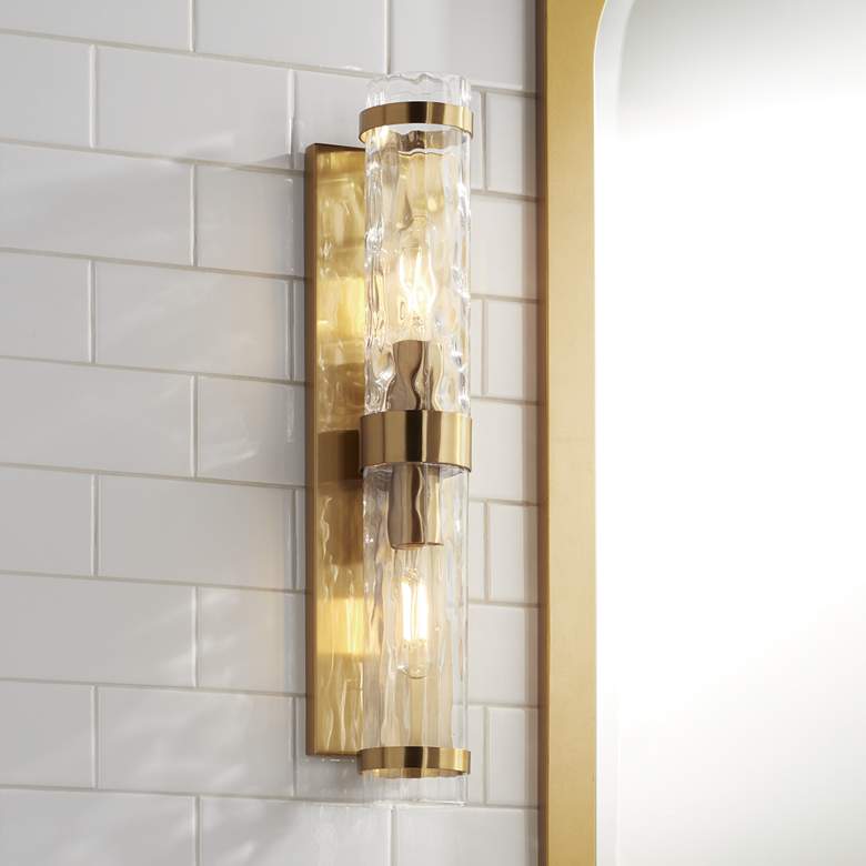 Image 2 Possini Euro Noma 21 3/4" Wide Warm Gold 2-Light Bath Light