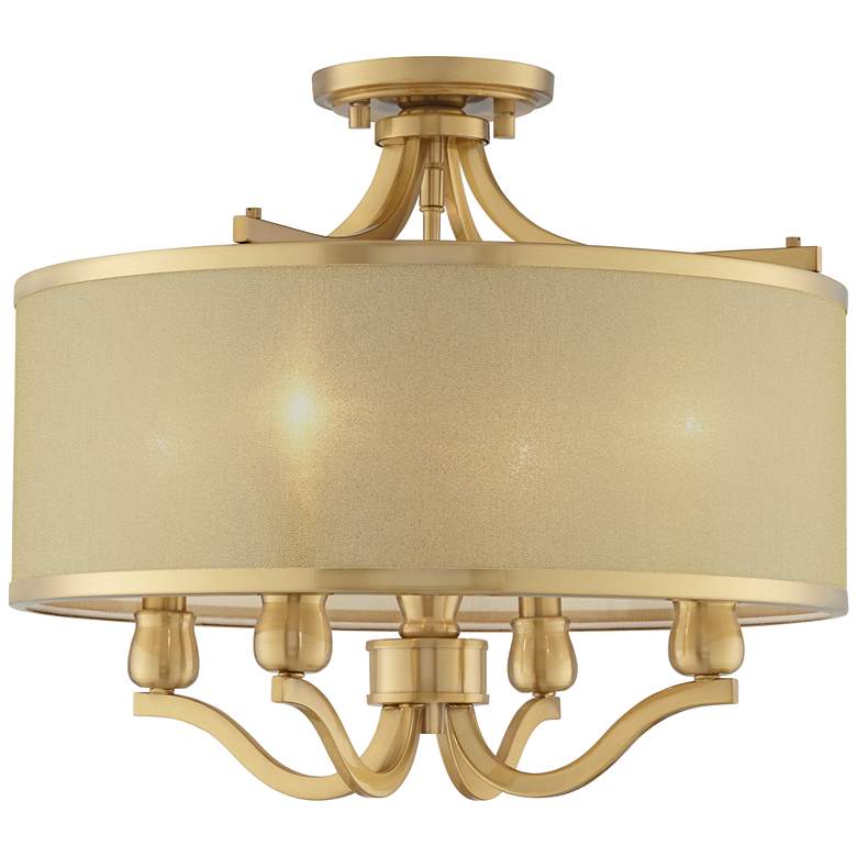 Image 2 Possini Euro Nor 18 inch Wide Antique Brass Traditional Ceiling Light