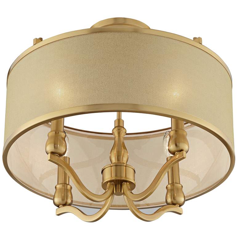 Image 7 Possini Euro Nor 18 inch Wide Antique Brass Traditional Ceiling Light more views