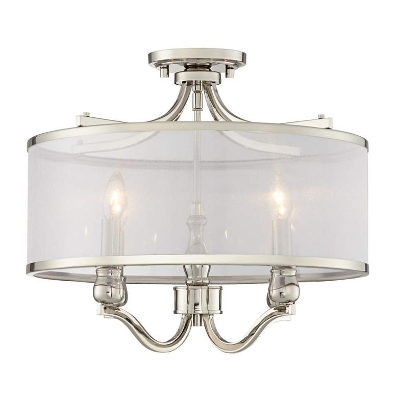 Image 2 Possini Euro Nor 18 inch Wide Polished Nickel Traditional Ceiling Light