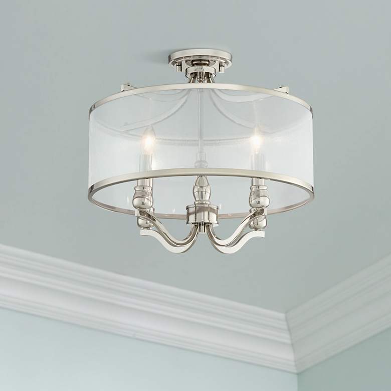 Image 1 Possini Euro Nor 18" Wide Polished Nickel Traditional Ceiling Light