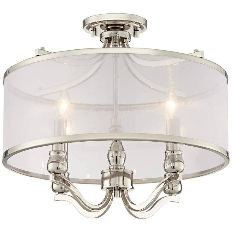Image 7 Possini Euro Nor 18 inch Wide Polished Nickel Traditional Ceiling Light more views