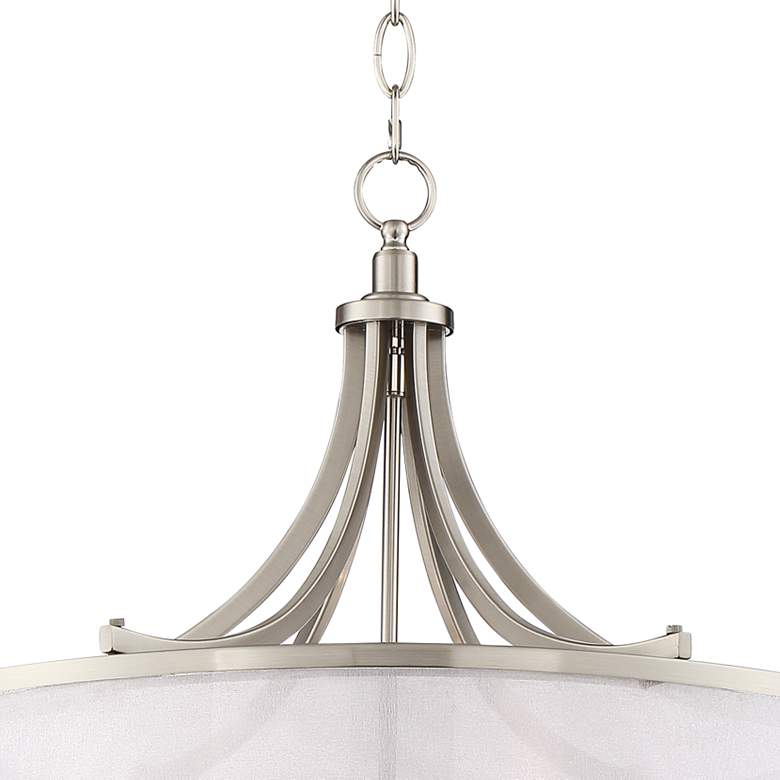 Image 4 Possini Euro Nor 23 inch Wide 6-Light Brushed Nickel Drum Shade Pendant more views