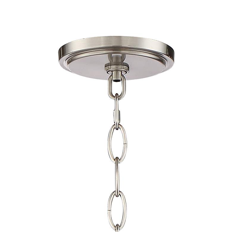Image 5 Possini Euro Nor 23" Wide 6-Light Brushed Nickel Drum Shade Pendant more views