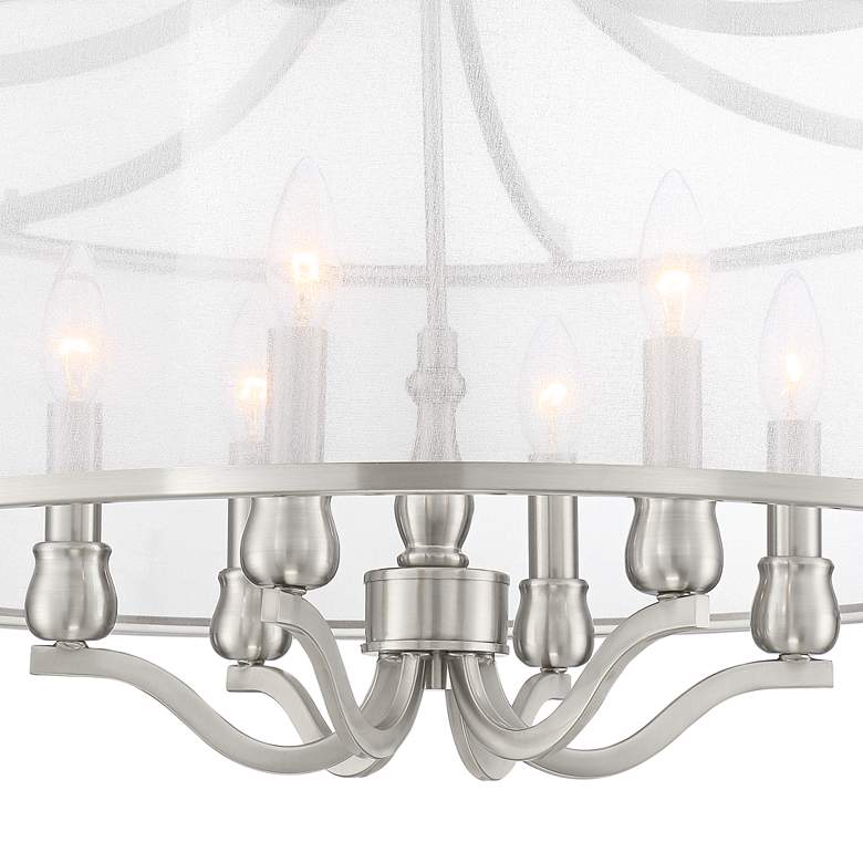 Image 3 Possini Euro Nor 25 inch Wide Brushed Nickel 6-Light Pendant more views
