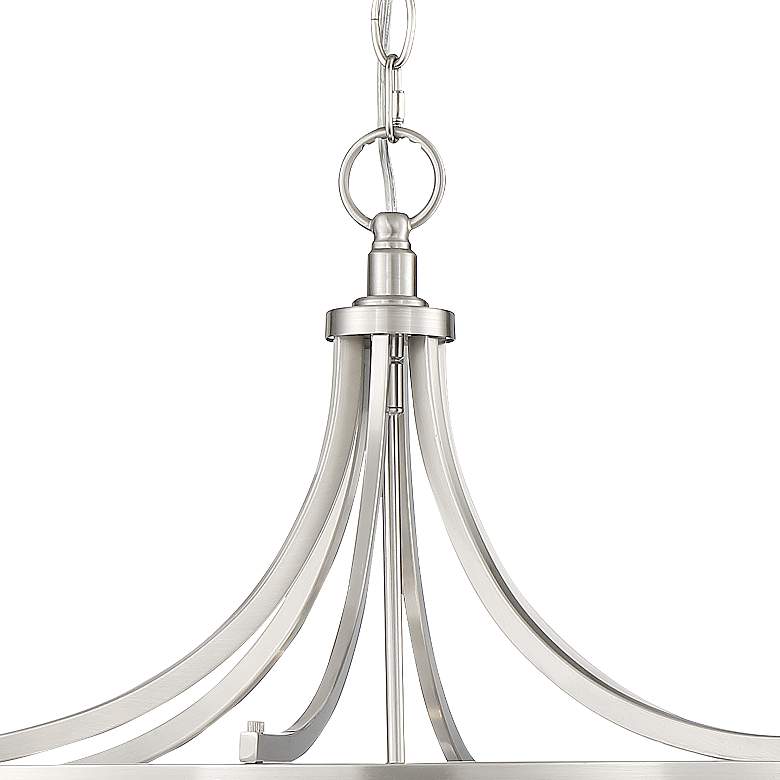 Image 5 Possini Euro Nor 25 inch Wide Brushed Nickel 6-Light Pendant more views