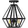 Possini Euro Novato 13"W Geometric Black Ceiling Light