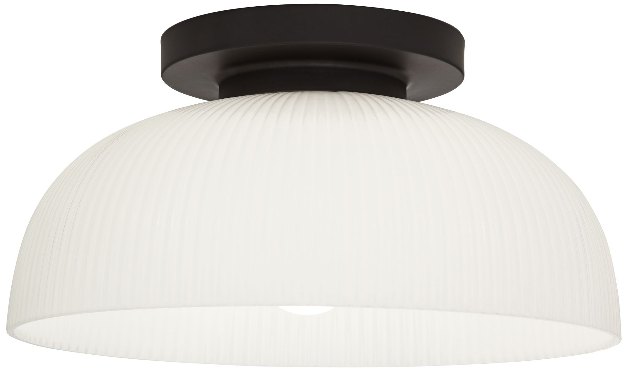 Image 2 Possini Euro Novia 14"W Black and Fluted Glass Ceiling Light