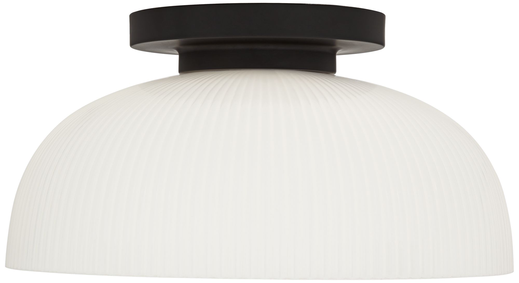 Image 5 Possini Euro Novia 14"W Black and Fluted Glass Ceiling Light more views