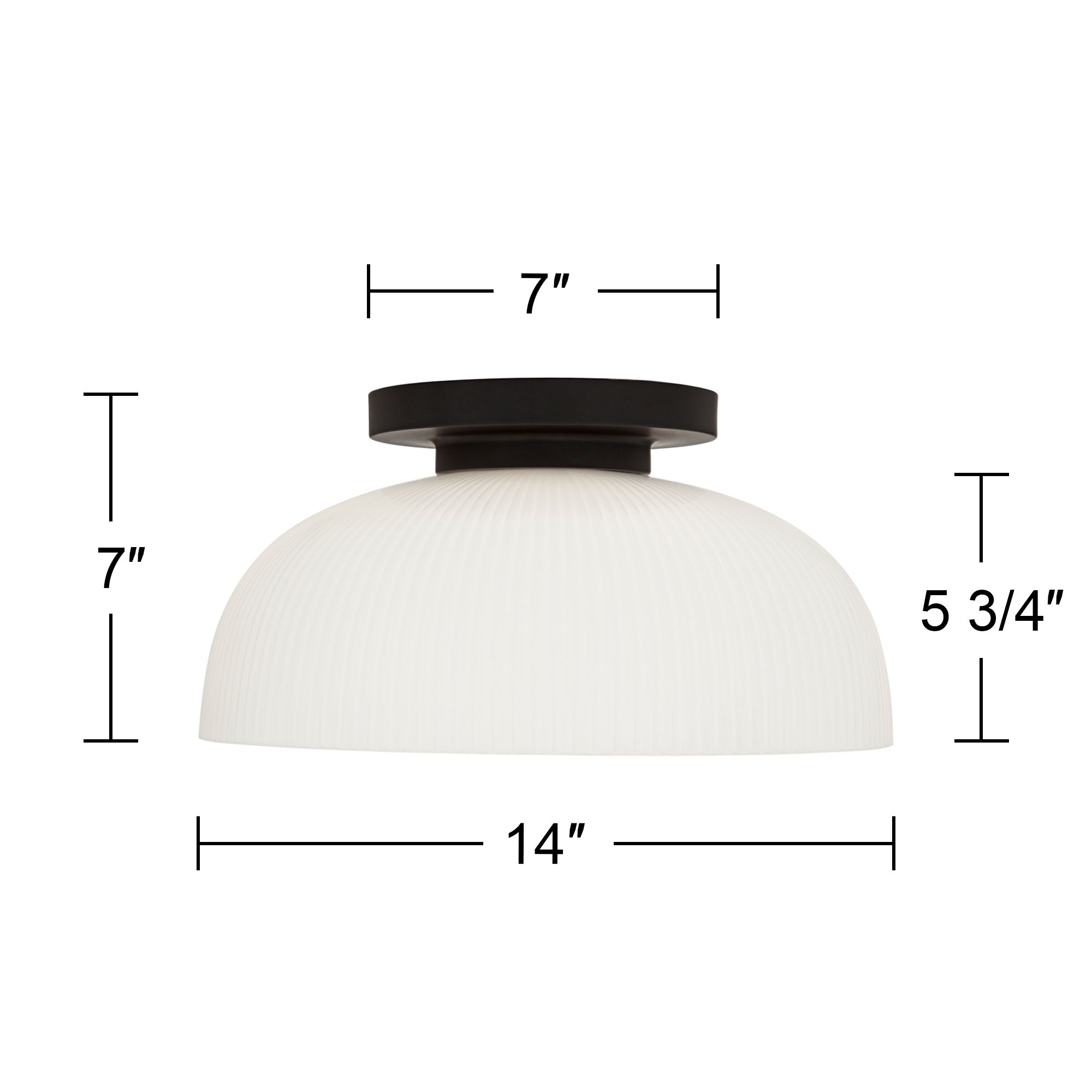 Image 7 Possini Euro Novia 14"W Black and Fluted Glass Ceiling Light more views