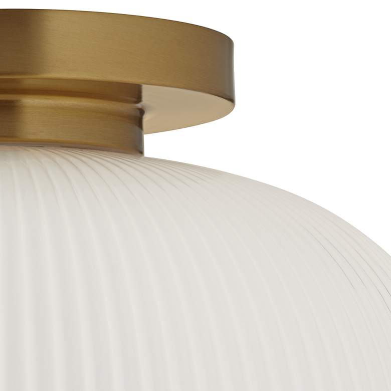 Image 3 Possini Euro Novia 14"W Brass Ceiling Light with White Glass more views