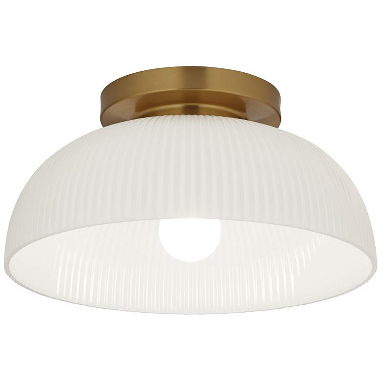 Image 6 Possini Euro Novia 14"W Brass Ceiling Light with White Glass more views